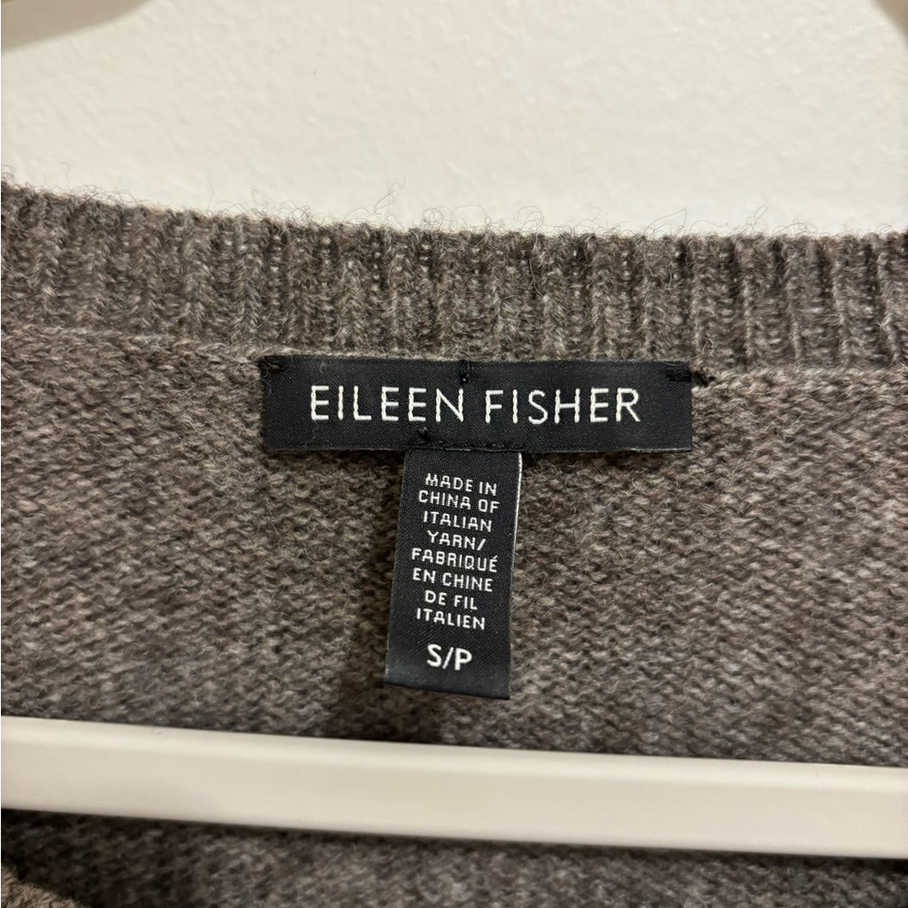 Eileen Fisher Gray Black Merino Wool Yak Sweater Small - Picture 2 of 6